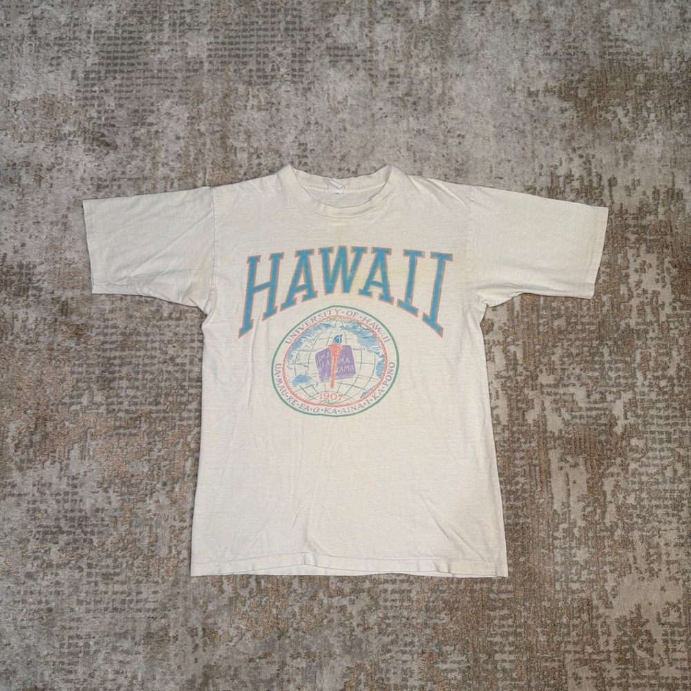 Vintage 80s University of Hawaii Single Stitch Graphic Print T-Shirt